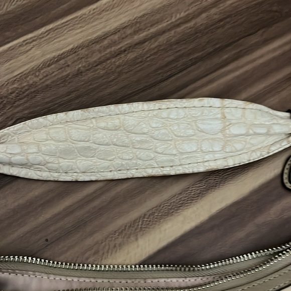 COACH Kristin spectator Ivory leather Hobo embossed snake skin purse - Picture 11 of 16